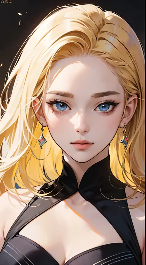 Painting of a woman with blond hair, stunning anime face portrait, beautiful drawing of the characters, beautiful anime portrait...