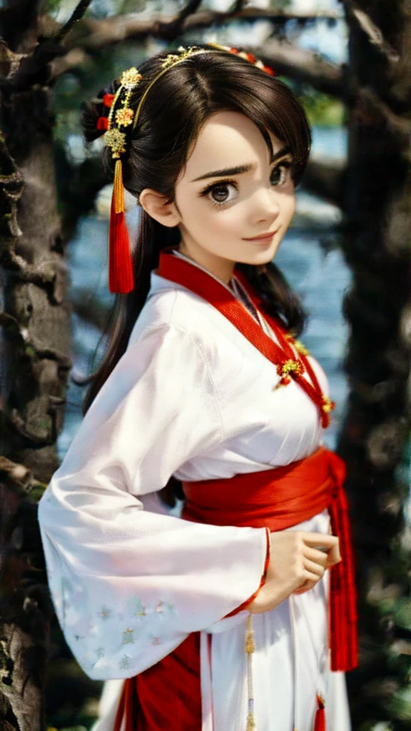 Beautiful woman looking back、Hanfu