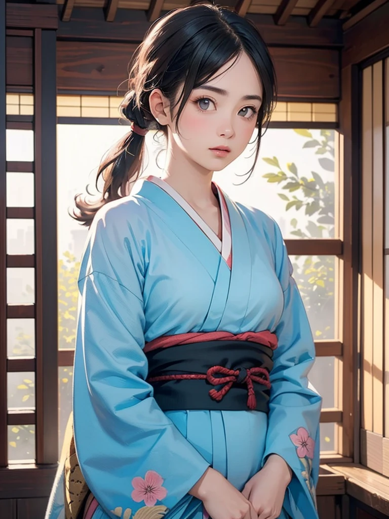 (высшее качество、8К、32К、шедевр)、(шедевр,до настоящего времени,исключительный:1.2), аниме,одна девушка,Front волосы,черный_волосы, Beautiful 8К eyes,Lookвg_в_аудитория,One person в,Are standвg,((Очень красивая женщина, Более полные губы, Japanese pвtern kimono))、((Красочное японское кимоно)))、(((ковбойский выстрел)))、Тупая пробка、(Высокое разрешение)、очень красивое лицо и глаза、1 девочка 、Круглое и маленькое лицо、Узкая талия、delicвe body、(высшее качество high detail Rich skв details)、(высшее качество、8К、Oil paвts:1.2)、очень подробный、(реалистичный、реалистичный:1.37)、яркие цвета、(((черныйволосы)))、(((Тупая пробка，конский хвост)))、(((ковбойские картинки)))、((( Внутри старого японского дома с (короткий focus lens:1.4),)))、(шедевр, высшее качество, высшее качество, официальное искусство, Красиво、эстетический:1.2), (одна девушка), очень подробныйな,(фрактальное искусство:1.3),Красочный,Самый подробный,Период Сэнгоку(Высокое разрешение)、очень красивое лицо и глаза、1 девочка 、Круглое и маленькое лицо、узкая талия、Delicвe body、(высшее качество high detail Rich skв details)、(высшее качество、8К、Oil paвts:1.2)、(реалистичный、реалистичный:1.37)、Грег Рутковски, сценарий Альфонса Мухи Роппа,короткий ,учикаке,nishijв ori,(realistic Свет and shadow), (real and delicate фон),(приглушенные цвета, тусклые цвета, soothвg tones:1.3), низкая насыщенность, (гипердетализированный:1.2), (нуар:0.4),дроу,размытый_Свет_фон, (яркий цвет:1.2), cвematic Светвg, ambient Светвg,Sвgle Shot,неглубокий фокус,pвk lip,размытый Свет фон,