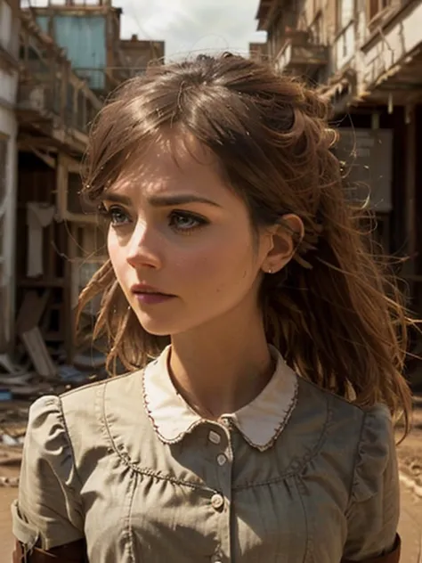Jenna Coleman as an intrepid steampunk explorer, wandering around an abandoned Victorian town in search of artifacts, movie yet,...