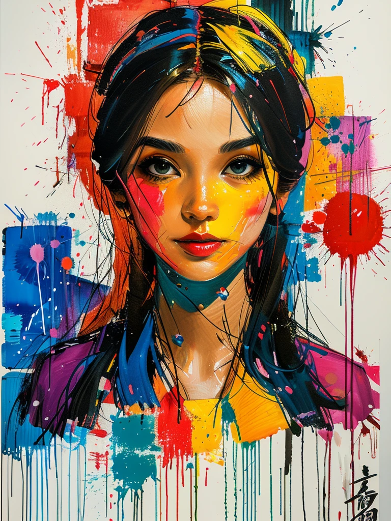 masterpiece, best quality, Color ink painting, 男性contour，athlete，dynamic姿势，contour，Graffiti，Ink splatter，Bold Colors，dynamic，Colorful，Abstract Painting，Look closely，Like a person，artwork，mystery，design，colorful inkpainting