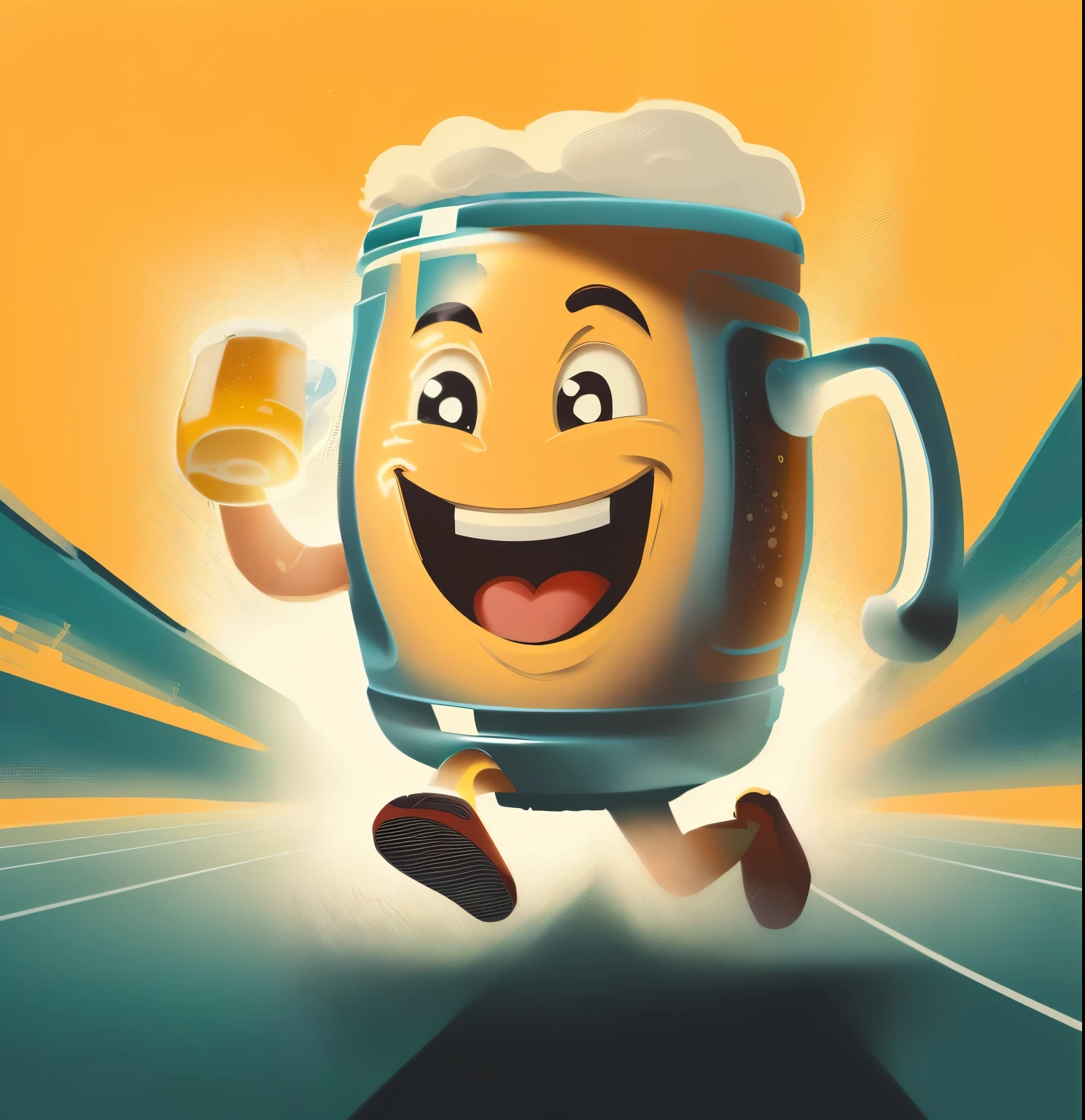 cartoon beer mug running with fist up, beer logo, drinking beer, drinking a beer, beer, cold beer, holding a mug of beer, beer mug in hand, holding a beer!!, drinking beer and laughing, cartoon brew, holding beer, holding a beer, beer in hand, sticker illustration, telegram sticker, beer advertisement, sticker design vector art