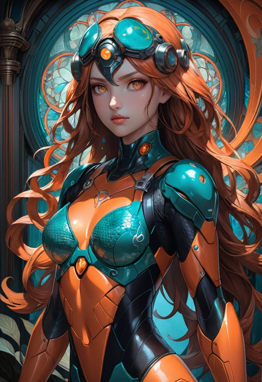 Tight Combat Suit, a very beautiful reptilian girl. snake eyes, perfect facial features, snake tongue. in a tight combat suit, repeating the curves of the body, 8k resolution concept art by Greg Rutkowski dynamic lighting hyperdetailed intricately detailed Splash art trending on Artstation triadic colors Unreal Engine 5 volumetric lighting Alphonse Mucha WLOP Jordan Grimmer orange and teal