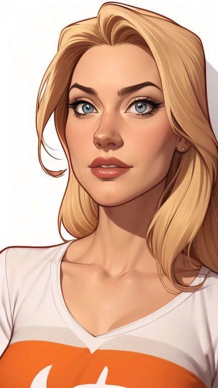 estilo de desenho animado:1.2), Yvonne Strahovski mulher Imagem de desenho animado de uma mulher , roupas sensuais , garota super fofa, autoritário seria expressão facialilustração em estilo cartoon, estilo de arte dos desenhos animados, estilo de arte dos desenhos animados, estilo de ilustração digital, design de personagens altamente detalhado, arte digital detalhada fofa, Arte dos fãs da cidade, design de personagem retrato, linda ilustração digital, retrato de alta qualidade, arte em quadrinhos, retrato do design do personagem, fundo branco Buso sem roupa e seios médios, curvas corporais bonitas e simétricas