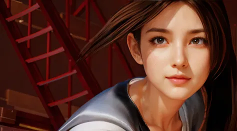 Mai shiranui, (best quality,ultra-detailed),(realistic:1.37), beautiful and detailed face, ultra-realistic texture, delicate fac...