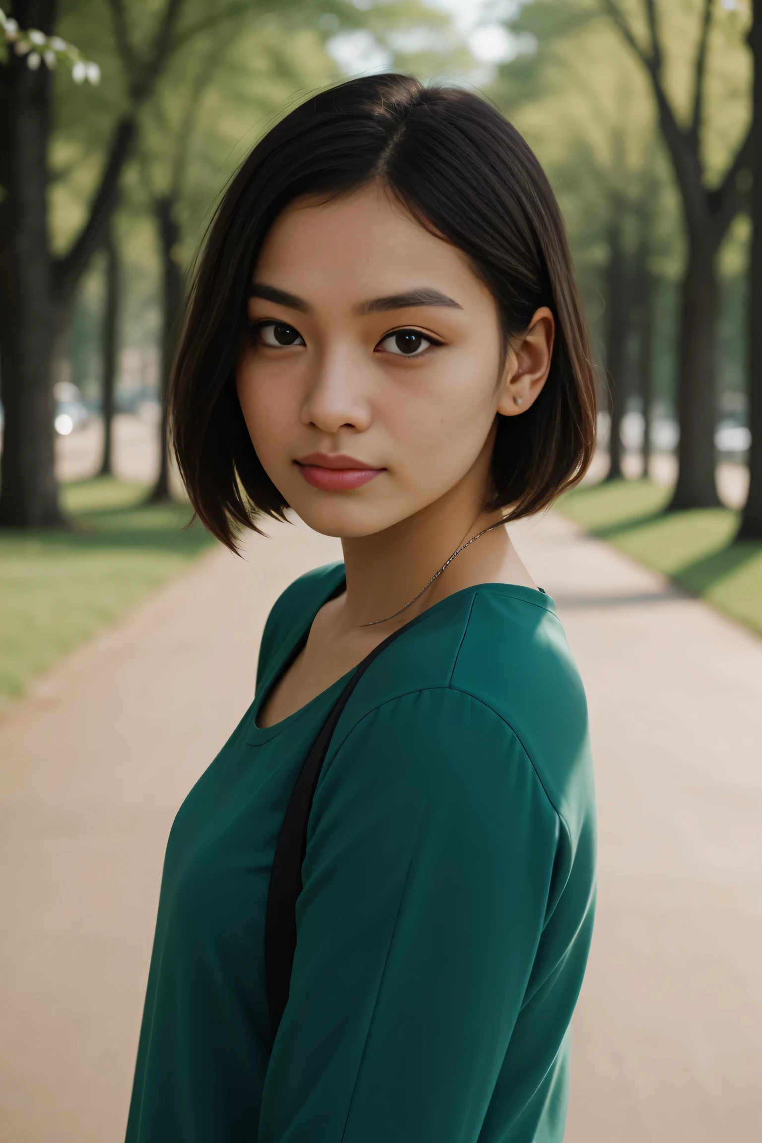 Portrait, shot on Leica, shadowplay, gorgeous lighting, subtle pastel hues, outdoors