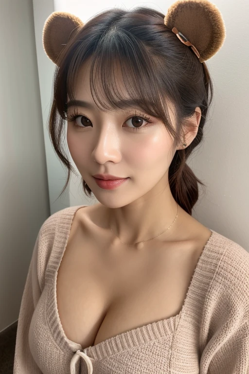 Chest G cup，Facial skin smooth and tender（Childlike face）Nine-square grid， aafed image of woman wearing top and teddy bear，Image by Sengai、instagram、tachisme、2263539546]、[32k hd]^10、cgstation trends、4k posts、4k posts、4 k ]、4k]