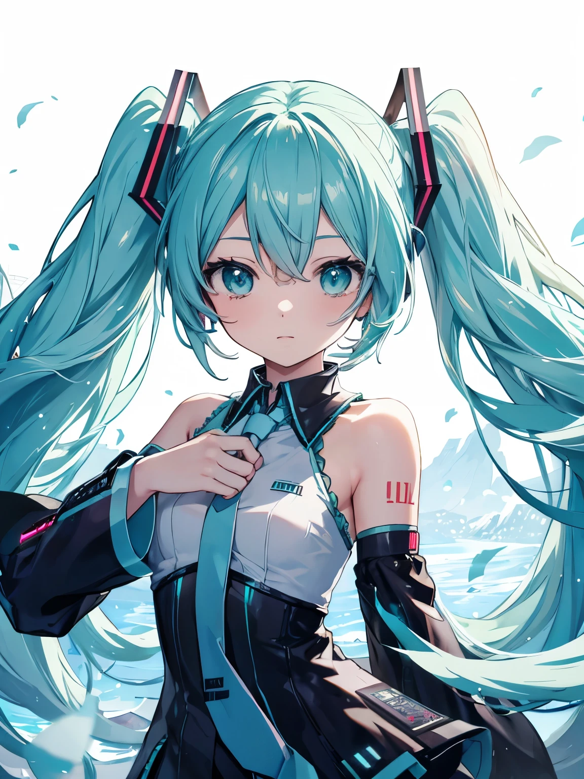 Miku Hatsune,alta definicion, paisaje galáctico, 