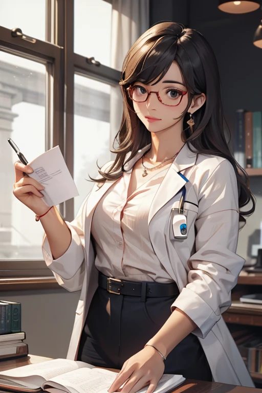 highest quality、masterpiece、High sensitivity、High resolution、Female doctor、Glasses、