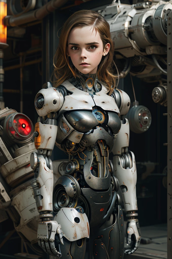 Emma Watson, ciborgue, androidperson, Marcos Brooks, David, homem, cérebro do robô, feito de aço, hiperrealismo, Pós-apocalíptico, reelmech, Mechanical parts, J.oints, Mecha,  J._sci-fi