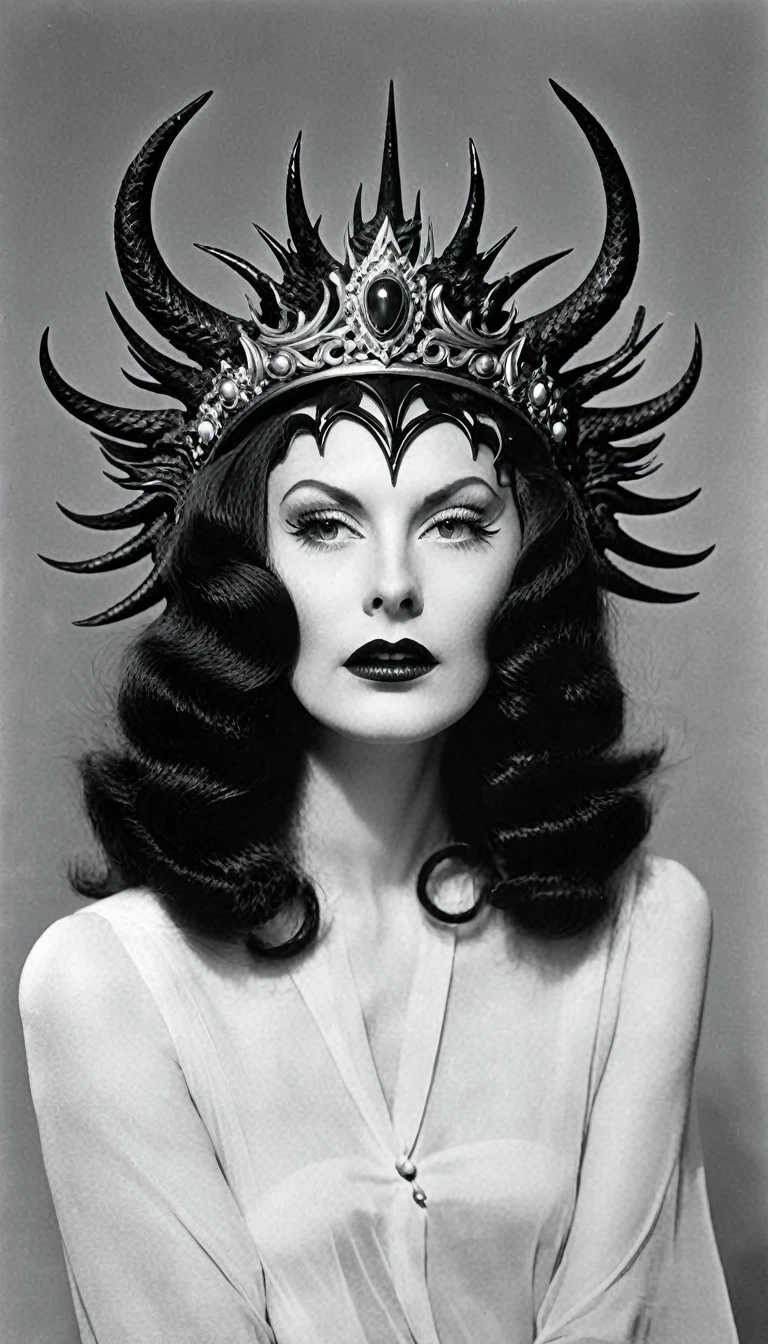 Demon's Crown, in style of Cecil Beaton，Demon's Crown, in style of Cecil Beaton