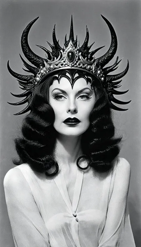 Demon's Crown, in style of Cecil Beaton，Demon's Crown, in style of Cecil Beaton