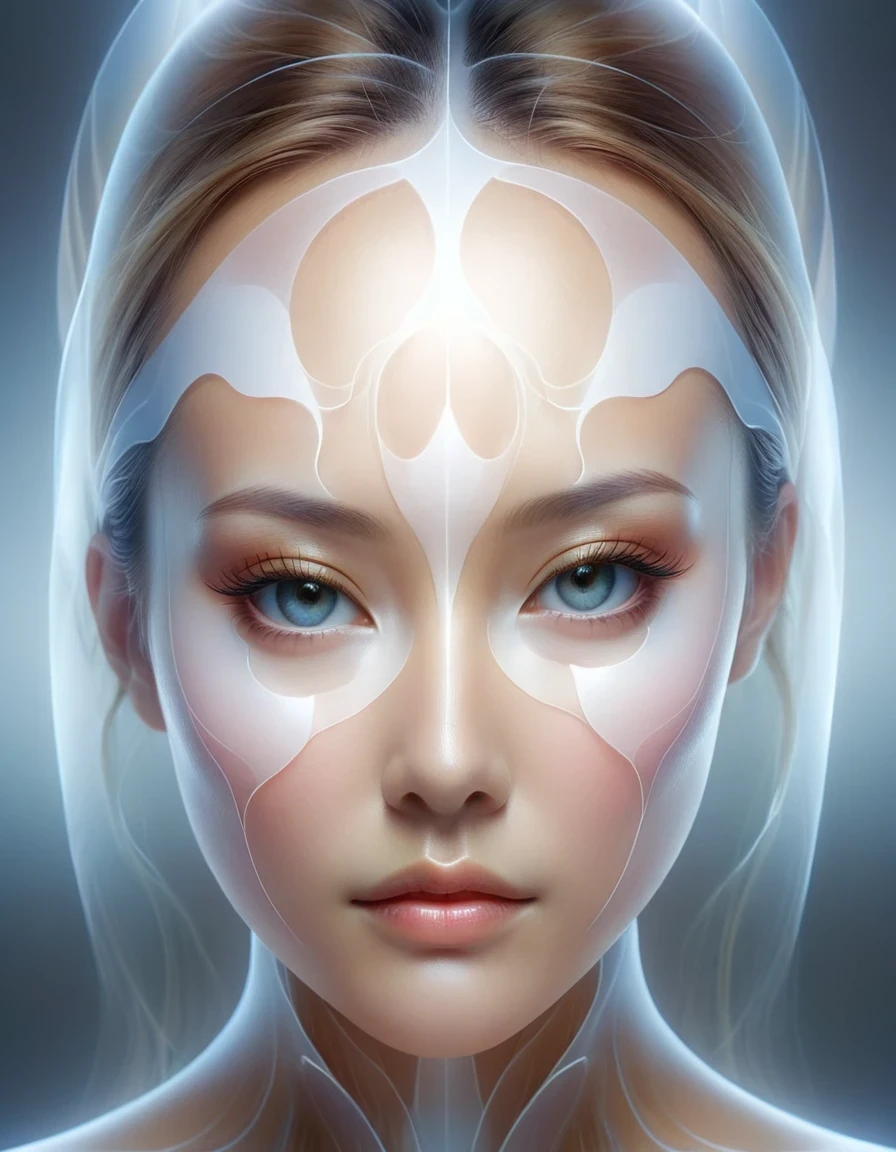 gros plan du visage，Woman doing facial maskgros plan du visage，dans le style de la photographie luminogramme , portrait