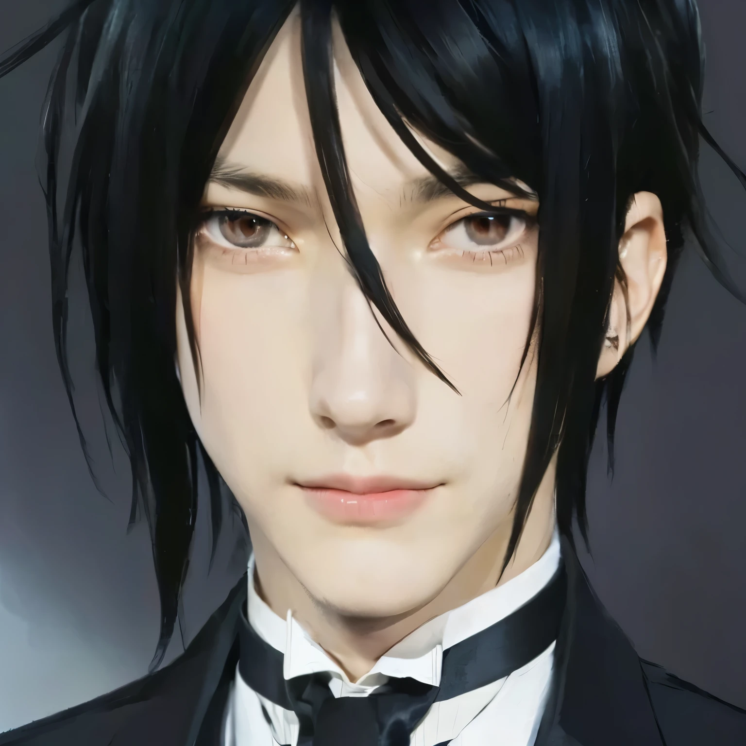 Close-up of a man in a suit and tie, Sebastian Michaelis, daemon