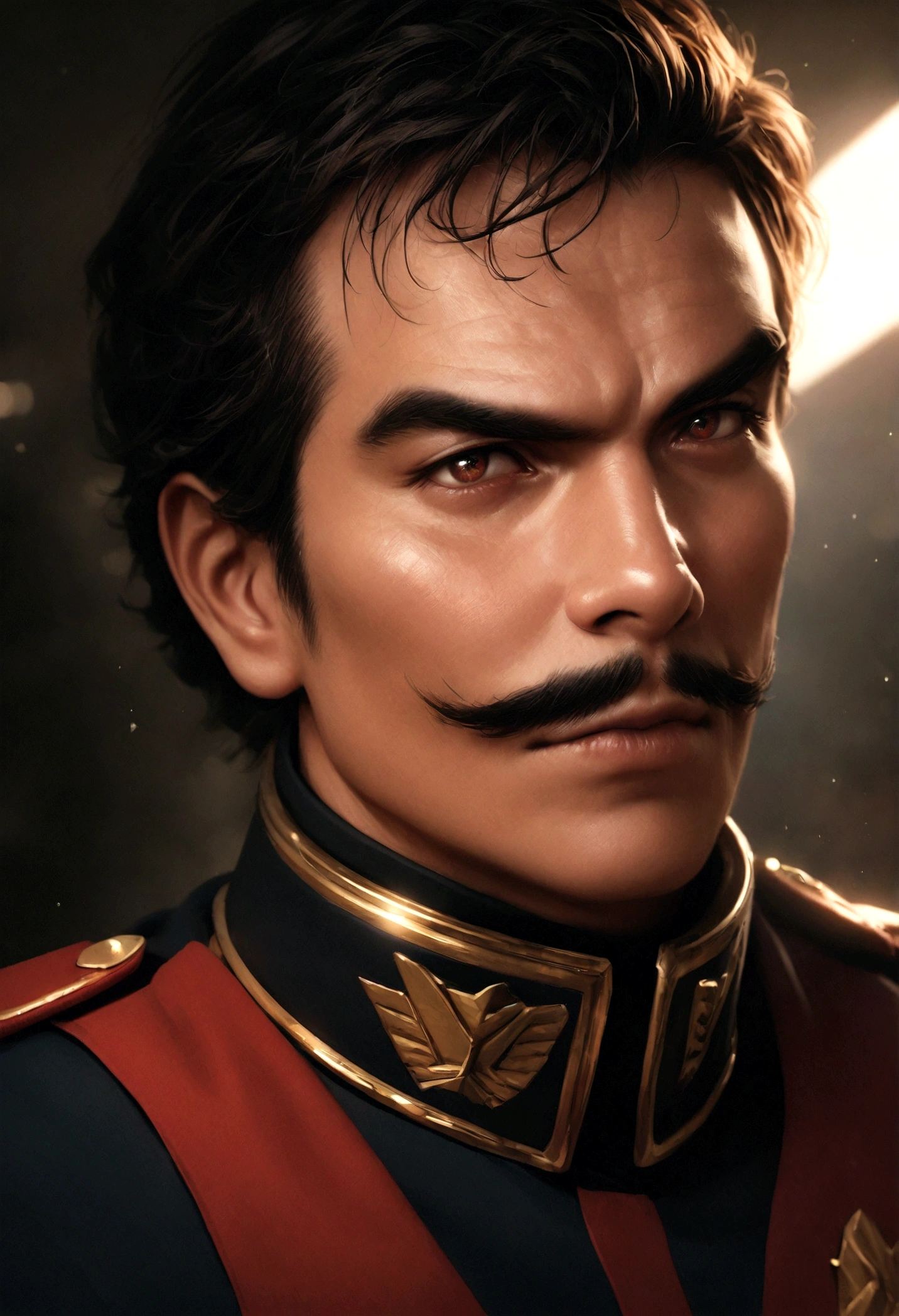 1boy, male focus, Ramba Ral, gundam, detailed face, detailed eyes