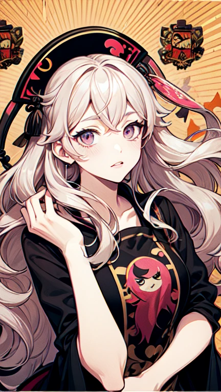 [NSFW:1.5], Junko Enoshima, (Oscar Kokoschka&#39;style:1.4), (Abstract expressionist art:1.4), painting, Masterpiece, Highest quality, Very detailed, floating, Detailed and beautiful eyes, Detailed light,　(painting:1.5), Long blonde, 1 girl, Twin tails, Single, Blue spiral eyes, deep cleavage, Clavicle, Huge breasts, Explosions, He smiles, (Looking at the viewer:1.5), (high angle:1.5), Bear hair ornament, Nail polish, Red nails, Red bow, Black shirt, underwear, necklace, Black bra, Rolled sleeves, White tie, Red plaid pleated skirt, Bright, Bright hair, (Pink lipstick), (Dope pinkie:1.5), Bright skins