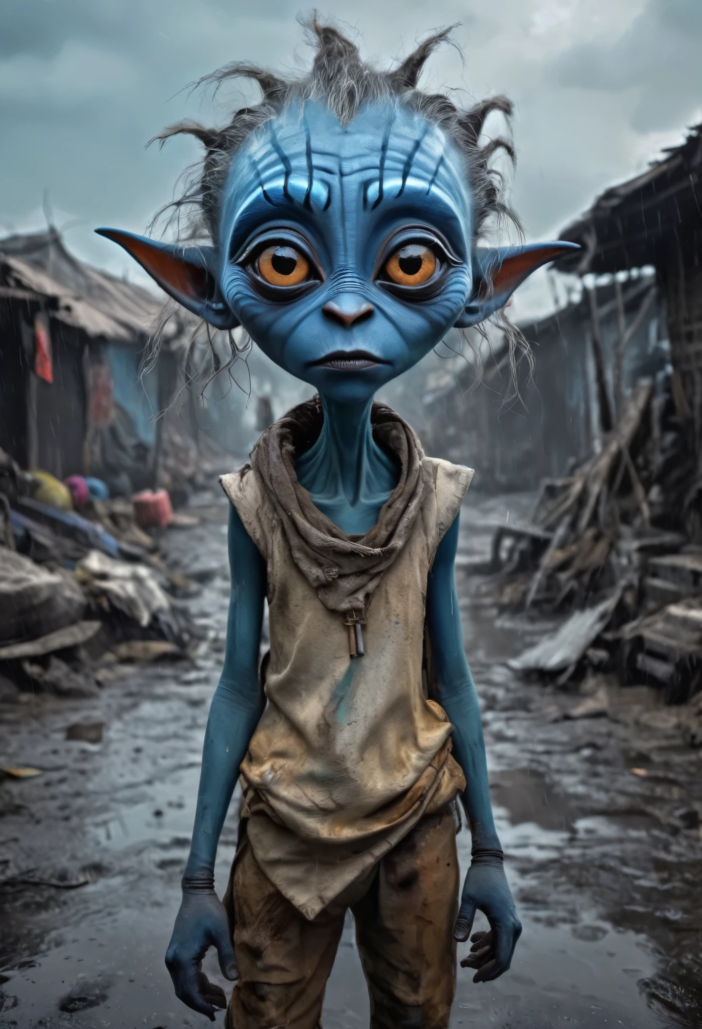 pretty face,eyebrow up,full body shot,niobium ahsoka tano,full body length shot,beggar niobium Manganite The Alien Entity, babychild, wants eat,survival in criminal city of future,Cinematic,ginger, Technicolor,natural skin textures, hyper realism, hyper detailed,Extremely detailed,High contrast,Masterpiece,Realism,Ultra Detailed, intricate details,realistic humid leather, cinematic style,irina yermolova,high contrast,hdr,extremely detailed, [deep night landscape],masterpiece,intricate details,faded,eyes extremely detailed,Silverclaw,view from height,full-body-shot,High contrast,Masterpiece,Realistic,Ultra Detailed,intricate details,realistic humid skin,extremly intricate,realism,photorealism, cinematic style,irina yermolova,HDR,((Wangechi Quality)),extremely detailed, [night landscape],masterpiece,intricate details,faded,eyes extremely detailed, high detailed eyes,16k resolution,RAW, Nikon Z9,chinese orc's village of fishers on seaside,authentic,full body length,Labradorite babygirl,native italian troll ,pretty face,eyebrow up,full body shot,ominous landscape,glate gray atmosphere,by art Simon Stalenhag,Nicola Samori,(((Wangechi Mutu))),prime colors,urban,extremely detailed,masterpiece,intricate details,faded,eyes extremely detailed, high detailed eyes,4k resolution,RAW, Nikon Z9,scary town,stalker,goblin,Dubai of United Arab Emirates