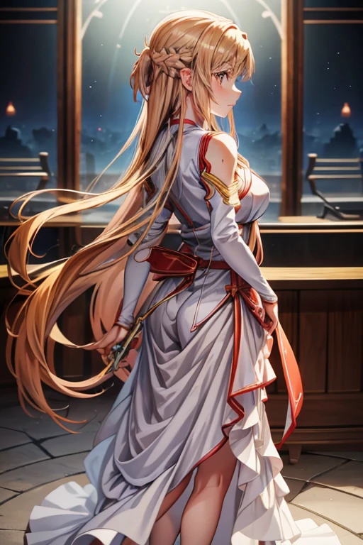 (لقطة لكامل الجسم, asuna from Sword Art Online, أنيمي وايفو, ArtJam, اعلى جودة, 1 فتاة, 8 ك, مفصل جدا, إضاءة السينما)

asuna, Loveable أنيمي وايفو from Sword Art Online, is  skillfully depicted in a لقطة لكامل الجسم by the masterful artist, ArtJam. صورة, عمل مذهل مع اهتمام كبير بالتفاصيل, تم تقديمه بدقة 8K مذهلة, يمكنني تصوير كل تفاصيل ملامحها بدقة.. لها طويلة, flowing blonde hair cascades down her back under the إضاءة السينما, تسليط الضوء على كل خصلة、تعكس البيئة المحيطة