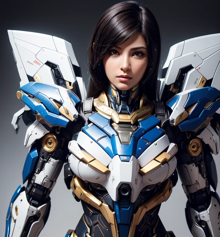 Super detailed, advanced details, high quality, high quality, High resolution, 1080p, hard disk,(pharah),(fareeha・amari),beautiful cyborg woman,Mecha cyborg girl,battle mode,Mecha body girl,she is wearing futuristic pharah mecha,A powerful cyborg woman, sleek and futuristic, with advanced mechanical augmentations that enhance her strength and capabilities.