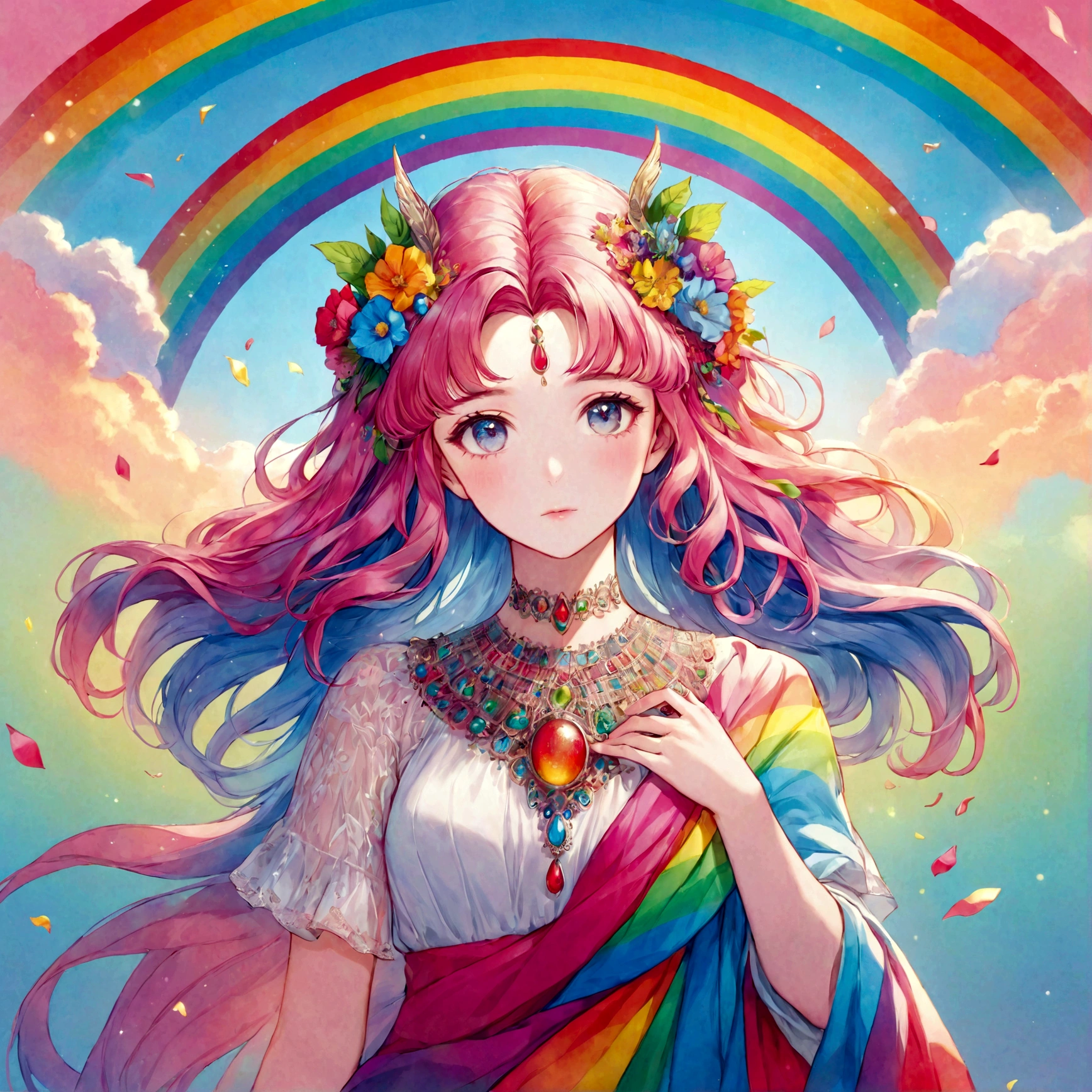 una versión arcoíris de la diosa Perséfone