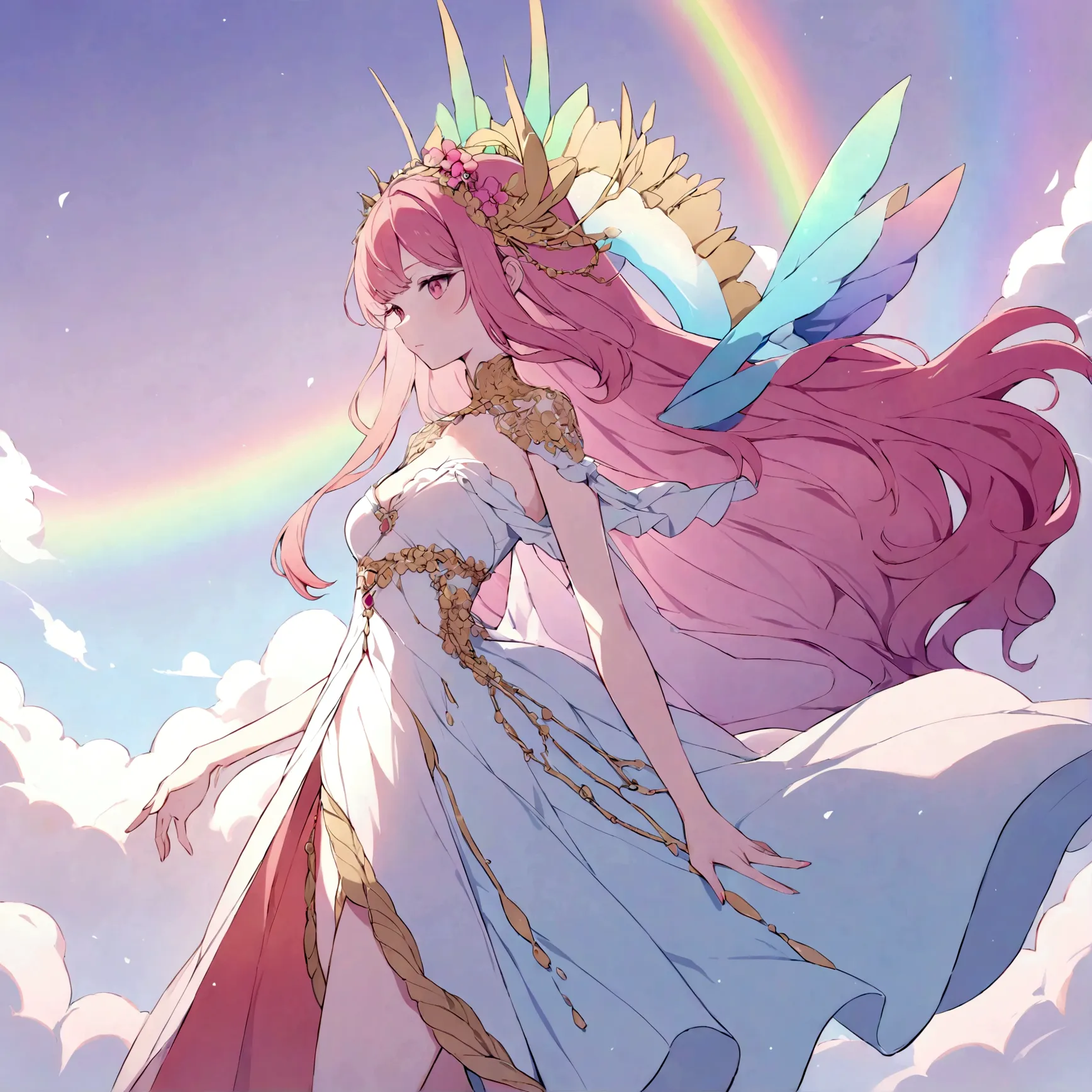 a rainbow version of goddess Persephone