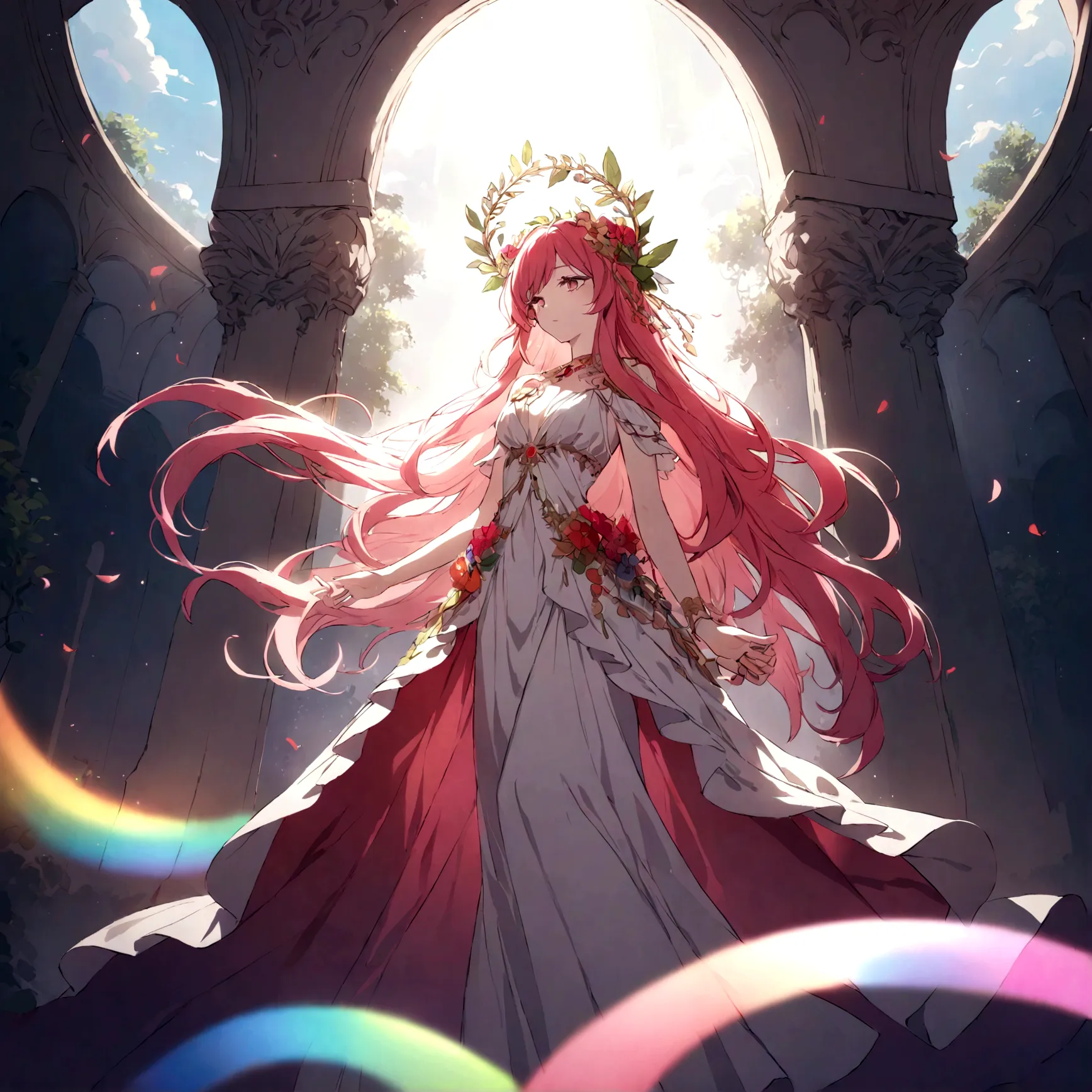 a rainbow version of goddess persephone