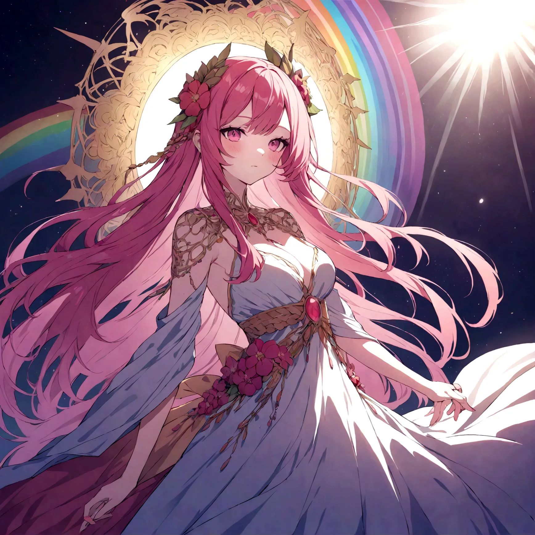 a rainbow version of goddess persephone