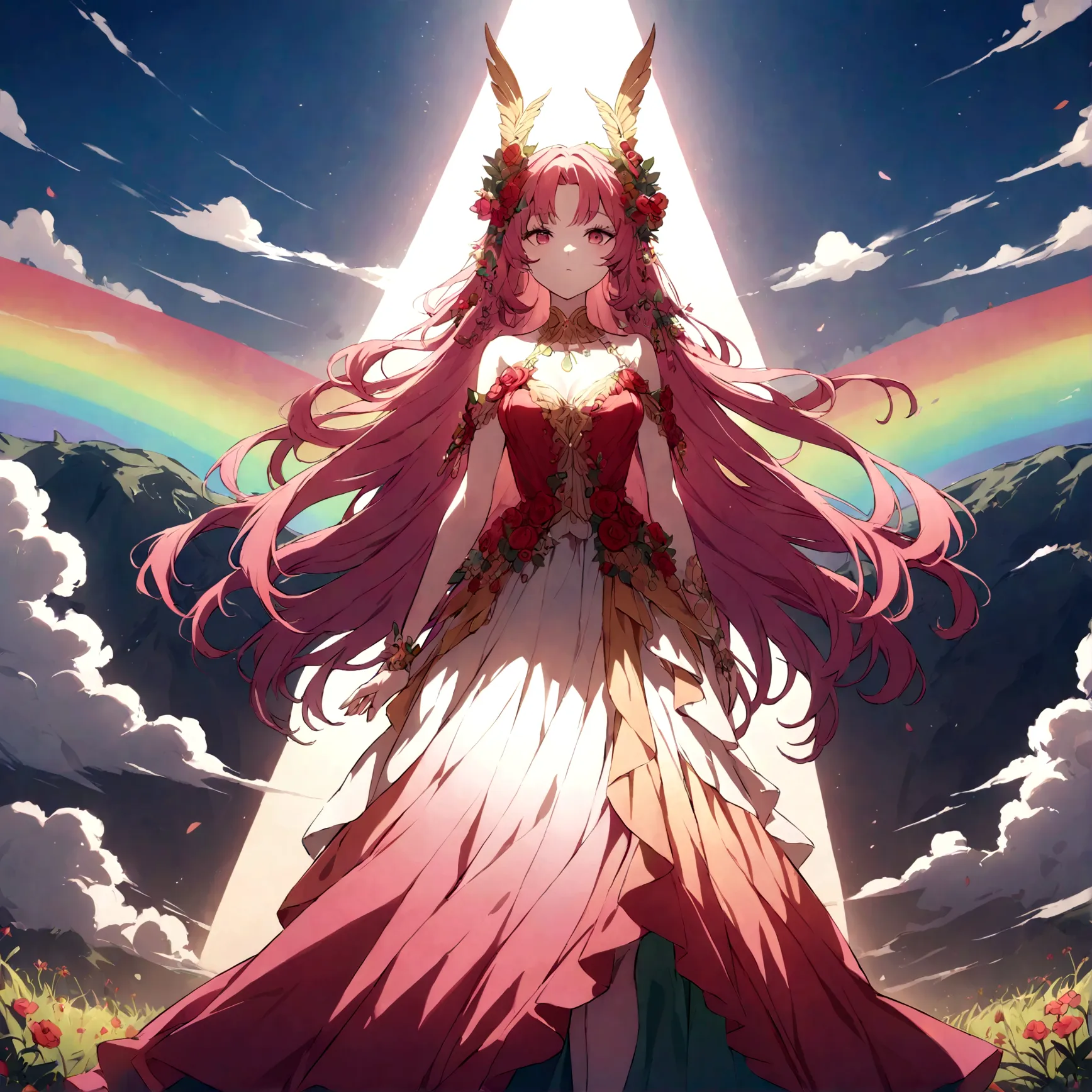 a rainbow version of goddess Persephone