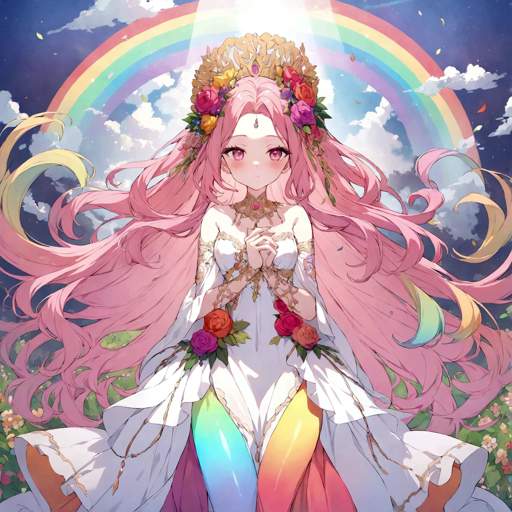 a rainbow version of goddess Persephone