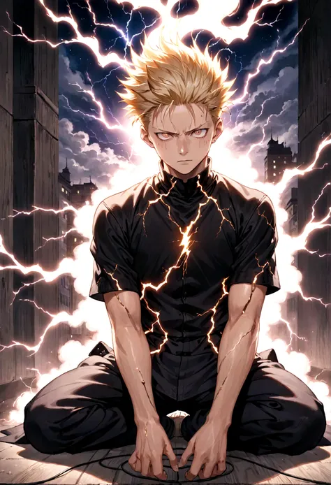 jujutsu kaisen cursed technique power for a young blonde male - SeaArt Al -  Gerador gratuito de arte Al