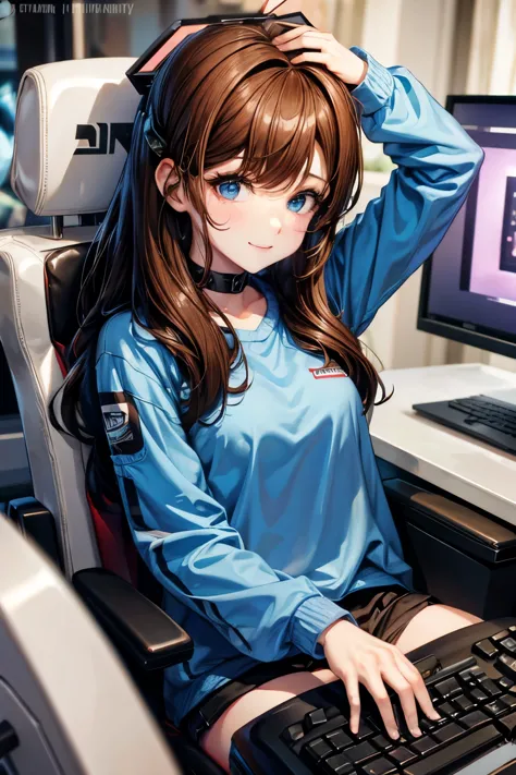 brown hair gamer girl