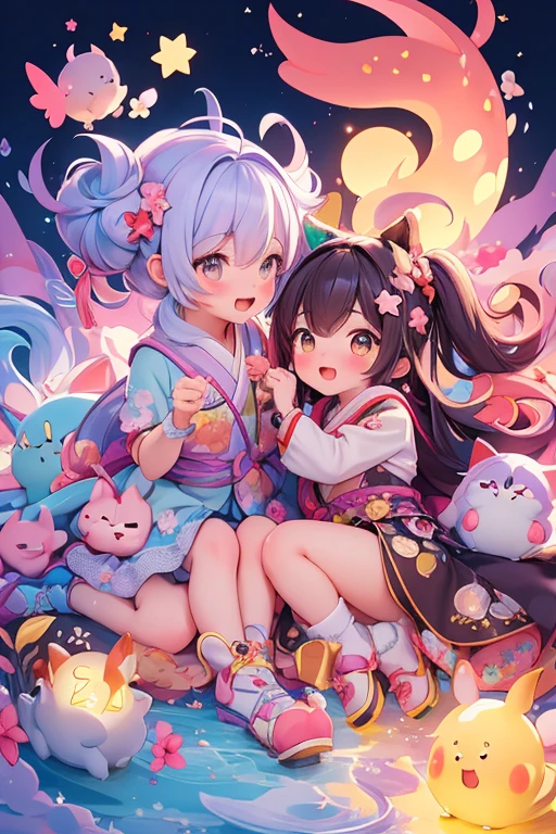 best quality，Super detailed，Realistic，（Pixel art，Concept Art：1.2），mood，Unbridled imagination，quirky style，Cartoon creatures，Crazy combination，chaotic scene，funny，creativity，Art，mixed species inspiration，Pokemon style，Love to play、whimsical、Colorful、Playful、imagination、Mysterious atmosphere、Cute characters、unique design、fictional animals、eye-catching、Attention to detail、Colorful、expressiveness、Entertainment、Unconventional、Stimulate、various kinds，animal diversity，harmonious relationship，peaceful coexistence，animal world，Art performance，Beautifully illustrated creatures，Amazing fusion，hybrid animals，Unusual biological pairings，Pokemon Art Style，Digimon Key Art，Shansen JianArt，Maki Haku，BitmapArt，releaseimagination，charming depiction，Case，Interesting visual storytelling，Rich creativity，Wonderful composition，Natural Art Inspiration，Fascinating Art Works，Rich narrative，Whimsical story，Playful interpretation，Rich imagination settings，Unique artistic expression，Lively and dynamic，images full of energy，stunning details，Carefully crafted artwork