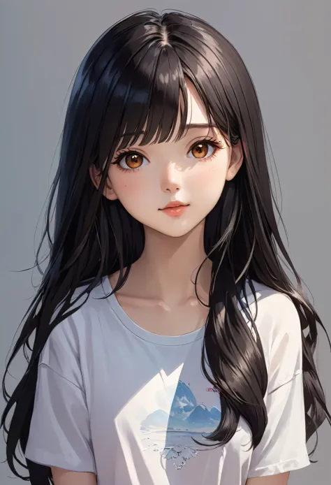 cute teenage girls, height: about 160cm, brown eyes,  long straight black hair, masterpiece, 最high quality, 超high quality, high ...