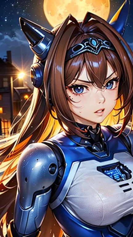 A girl is posing for a photo,pretty girl,Enchanting girl,Anime Girls,
(((One Girl,Baby Face,16 years old))),

Daiwa Scarlet(umamusume)、(((Blue Cyber Suit:1.4),(Large blue headgear:1.4),Blue headband)), ((cyborg、Robot Girl:1.4))、
(Hair blowing in the wind、Very long hair),
BREAK 

(Beautiful Hair,Shiny Hair),
(Expression of fine eyes,Beautiful and delicate eyes,Sparkling eyes,Eye Reflexes),
(double eyelid,Long eyelashes),
(Beautiful Nose,Thin Nose),
(Glossy lips,Beautiful Lips,Thick lips),
(Symmetrical facial features,Perfect Face),(((Detailed skin,Oily skin,Textured skin,Beautiful Skin))),
break 

(Serious expression、Glaring),
 ((night、full moon、SF World、Ruined City:1.4, ruins:1.4)),((punch:1.4、Look ahead、Upper Body Shot:1.4)),
break 

(((highest quality)),((masterpiece)),((Very detailed))),((High resolution),(8k),(16k,1080p),(Anime 2D Rendering)),(Anatomically correct),
((Realistic)), (The best CG),Highly detailed art,CG illustration,
