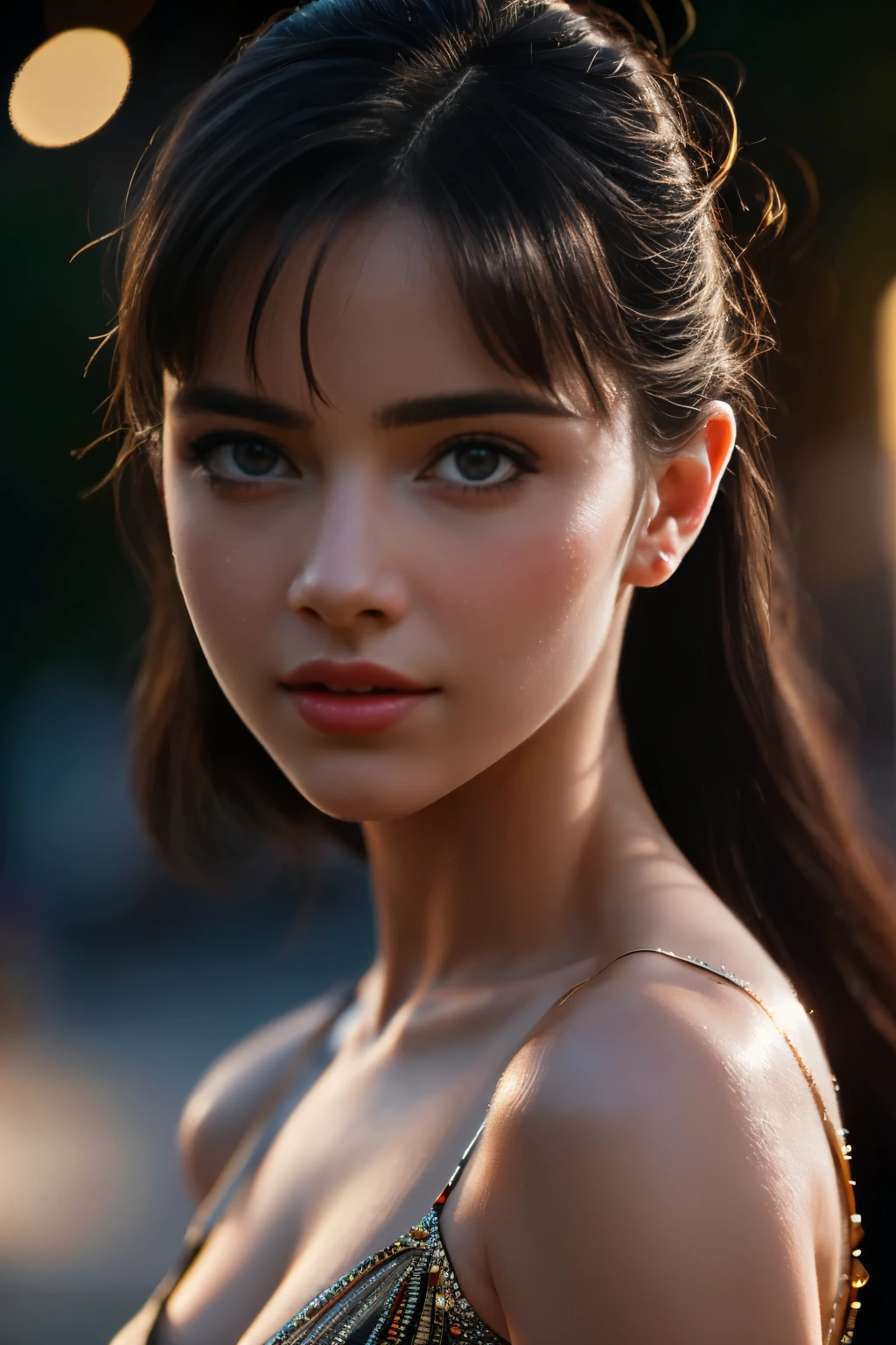 (masterpiece), (Very complicated), (Realistic), Portrait photo of a young girl, The most beautiful in the world, Upper Body, Outdoor, Bokeh, Beautiful and detailed professional photos of women, Sharp focus, Cinema Lighting, Octane Rendering, Blurred Background