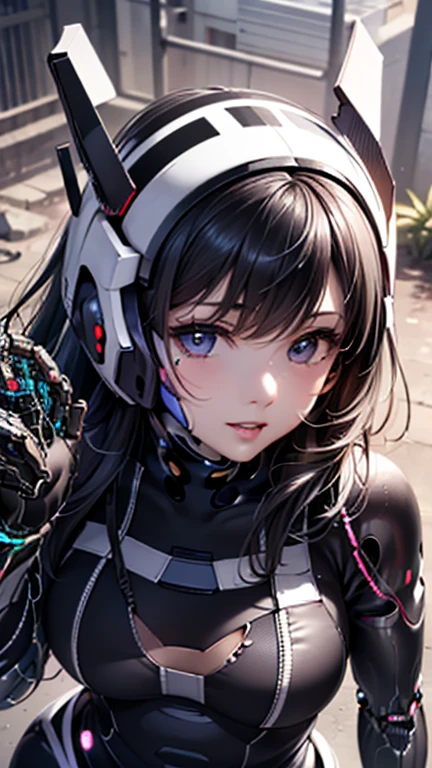 A girl is posing for a photo,pretty girl,Enchanting girl,Anime Girls,
(((One Girl,Baby Face,16 years old))),

((Karen-chan))、(((Black and white cyber suit:1.4),(black and white headgear:1.4),Black headband:1.4)), (((cyborg、Robot Girl、rifle)))、
(Hair blowing in the wind),
BREAK 

(Beautiful Hair,Shiny Hair),
(Expression of fine eyes,Beautiful and delicate eyes,Sparkling eyes,Eye Reflexes),
(double eyelid,Long eyelashes),
(Beautiful Nose,Thin Nose),
(Glossy lips,Beautiful Lips,Thick lips),
(Symmetrical facial features,Perfect Face),(((Detailed skin,Oily skin,Textured skin,Beautiful Skin))),
break 

(smile),
 ((night、full moon、SF World、Ruined City:1.4, ruins:1.4)),((Walking:1.4、Top view:1.4、Upper Body Shot:1.4)),
break 

(((highest quality)),((masterpiece)),((Very detailed))),((High resolution),(8k),(16k,1080p),(Anime 2D Rendering)),(Anatomically correct),
((Realistic)), (The best CG),Highly detailed art,CG illustration,
