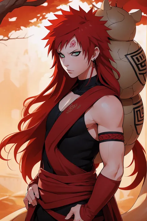 (absurd, high quality, ultra -compared, careful with the hand) 1 woman, large breats, long red hair, gaara daughter ( gaara/naru...