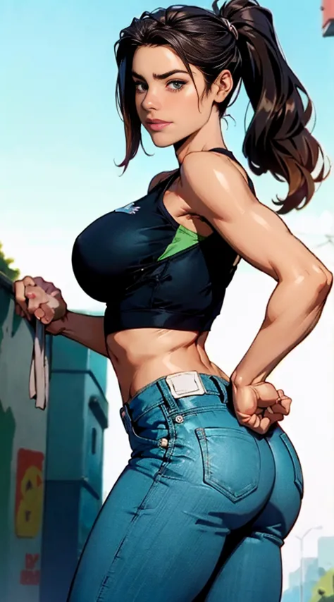 she-hulk, muito sensual, com roupas de funkeira lacoste, oakley juliet, brasileira, na cidade do rio de janeiro, brasil, dancing...