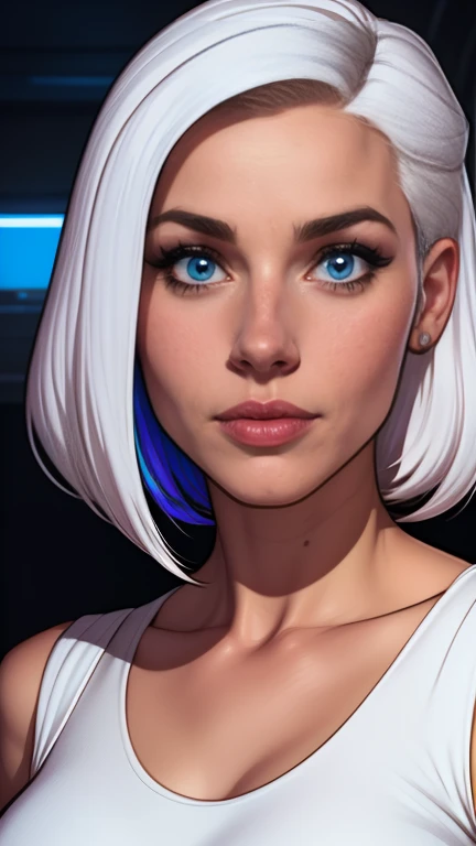 una mujer con senos muy grandes posando para una foto, arte de fantasia hiperrealista, arte de fantasía realista, chica perfecta de pelo blanco, extremely detailed tipo germen, diosa rubia, alena aenami and tipo germen, ross tran 8k, Fantasía con detalles 4K, even model | tipo germen, tifa lockhart con el pelo blanco,  con pelo blanco Estilo dibujos animados ilustración digital estilo GTA 