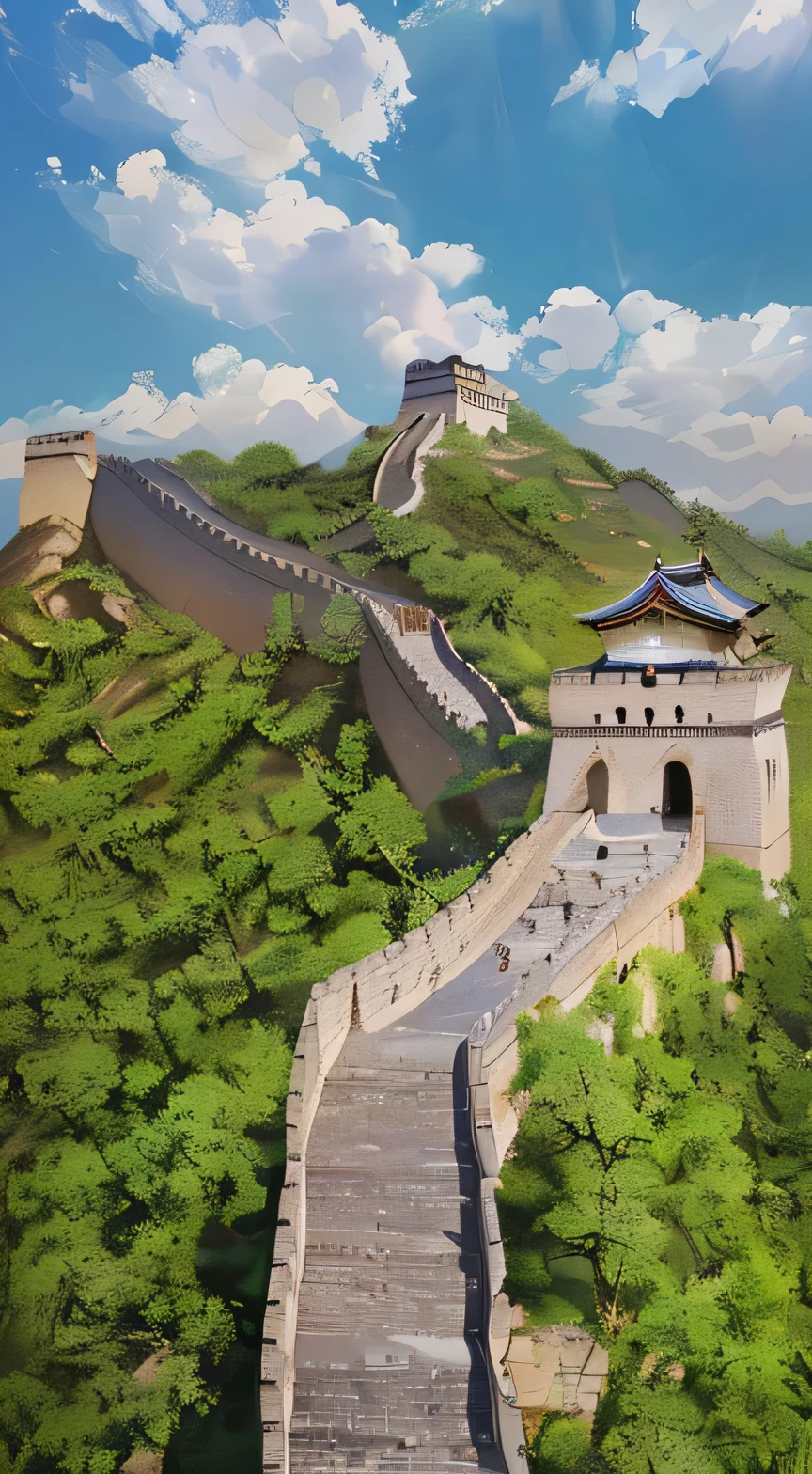 a view of the great wall of china with a path going up it, the great wall, great wall, travel, ancient chinese architecture, beijing, city wall, chinese heritage, ( visually stunning, spectacular, by Arthur Pan, an ancient, chinese building, with ancient chinese aesthetic, in a city with a rich history, wall, photo of a beautiful, sha xi