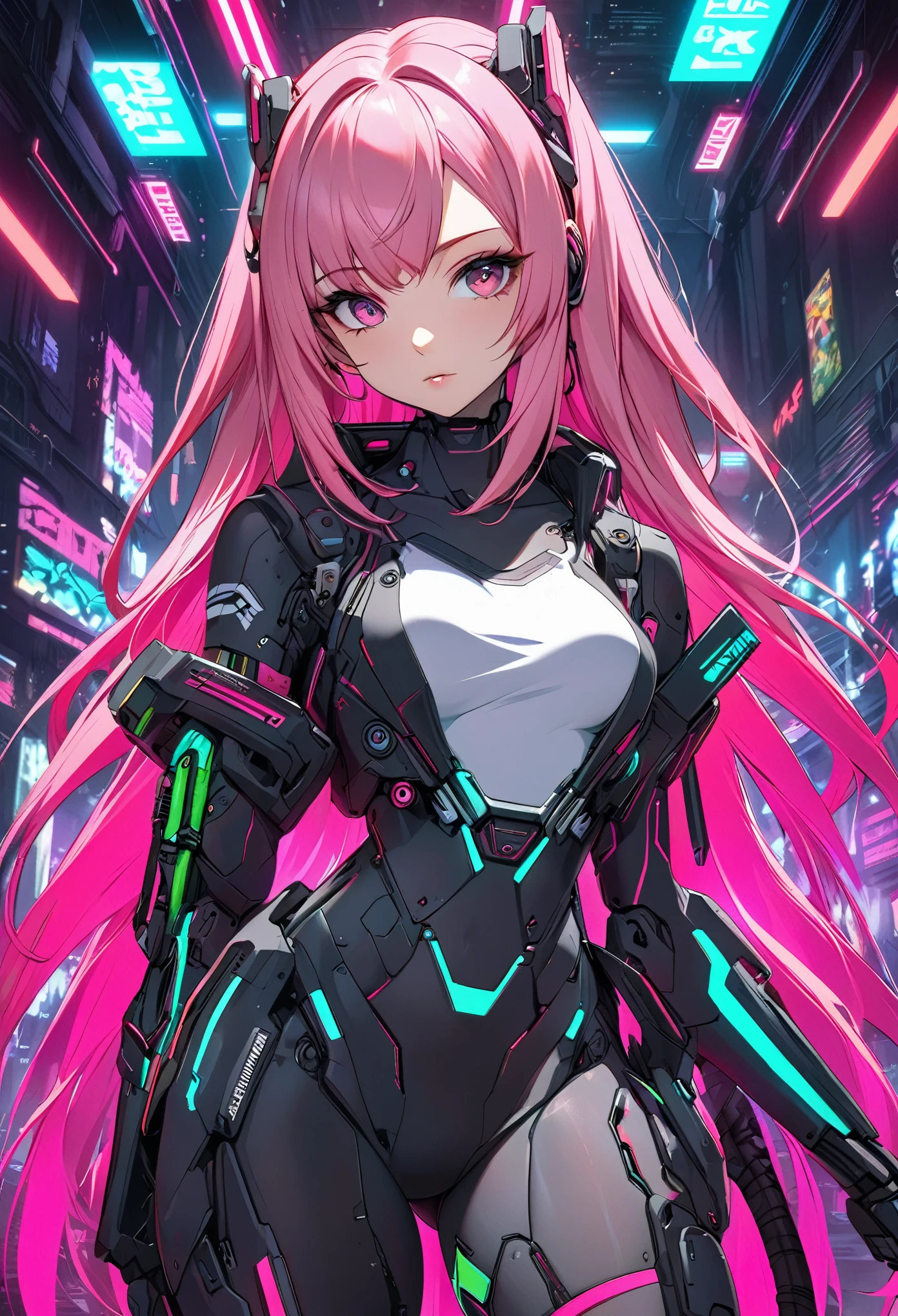 Pink haired anime girl in front of a neon background, cyberpunk anime girl, best anime 4k konachan wallpaper, digital cyberpunk anime art, anime cyberpunk art, digital cyberpunk - anime art, female cyberpunk anime girl, cyberpunk anime girl mech, anime style 4 k, perfect android girl, cyberpunk anime art, modern cyberpunk anime, anime cyberpunk, nightcore
