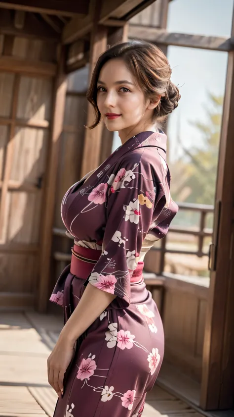 ((20 years old girl)), (wearing luxurious yukata outfit, jewelry: 1.4), ((in a medieval japanese palace)), (night time), (((giga...