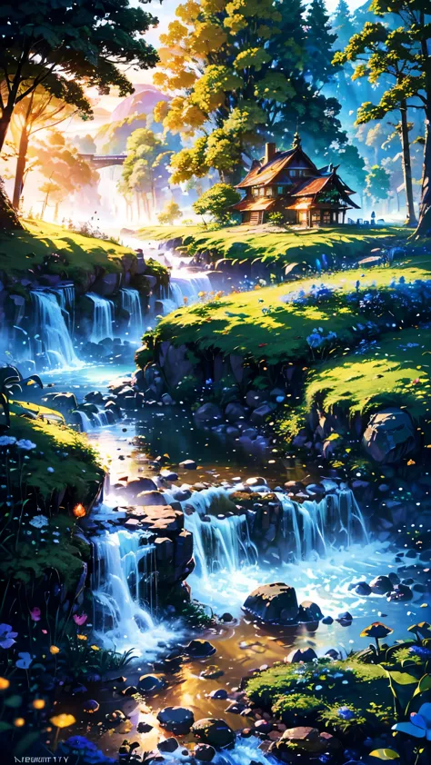 masterpiece, best quality, high quality,extremely detailed CG unity 8k wallpaper, An enchanting and dreamy scene of a fantasy fo...