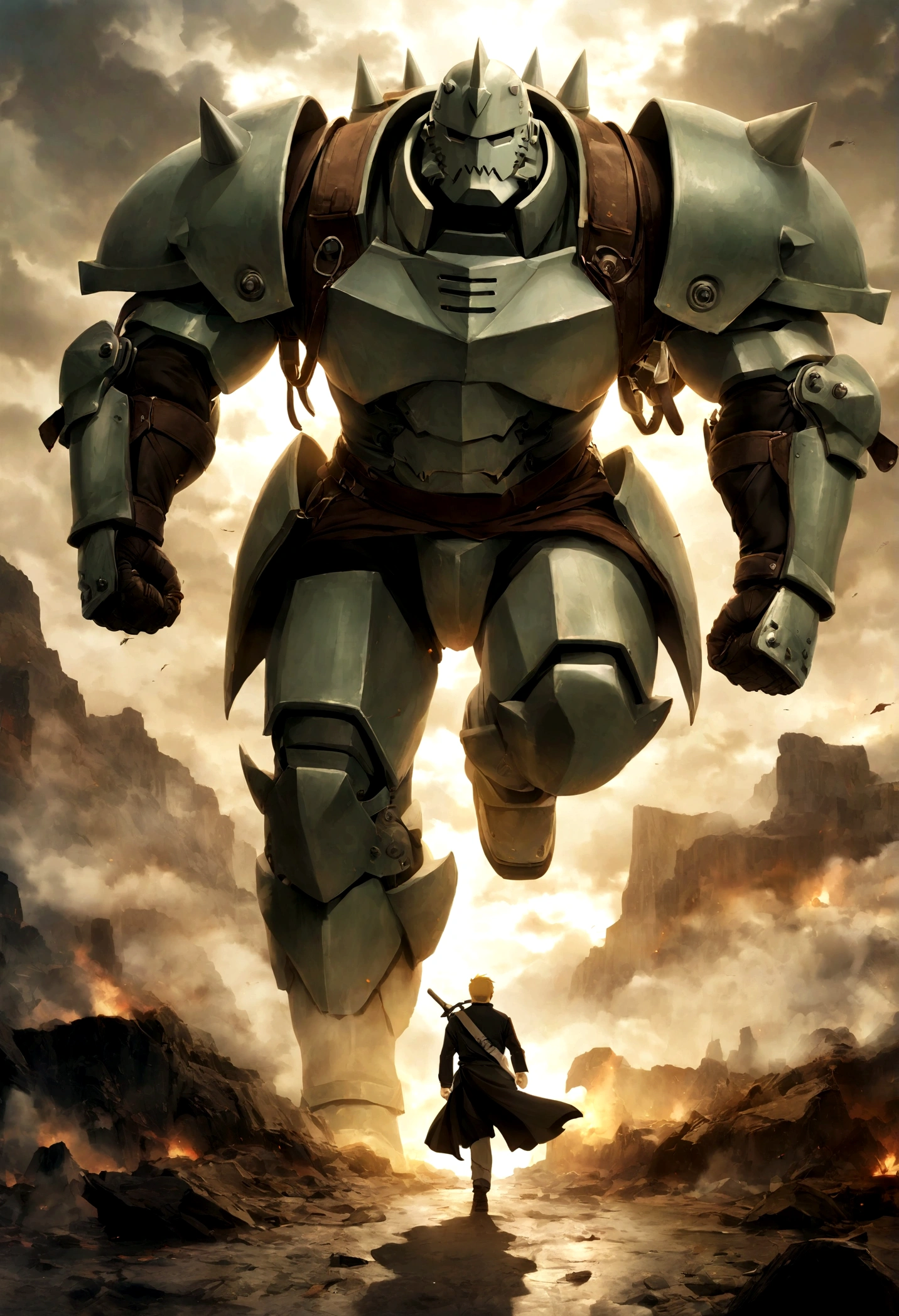 Fullmetal Alchemist，Alphonse Elric，knight，two - handed sword