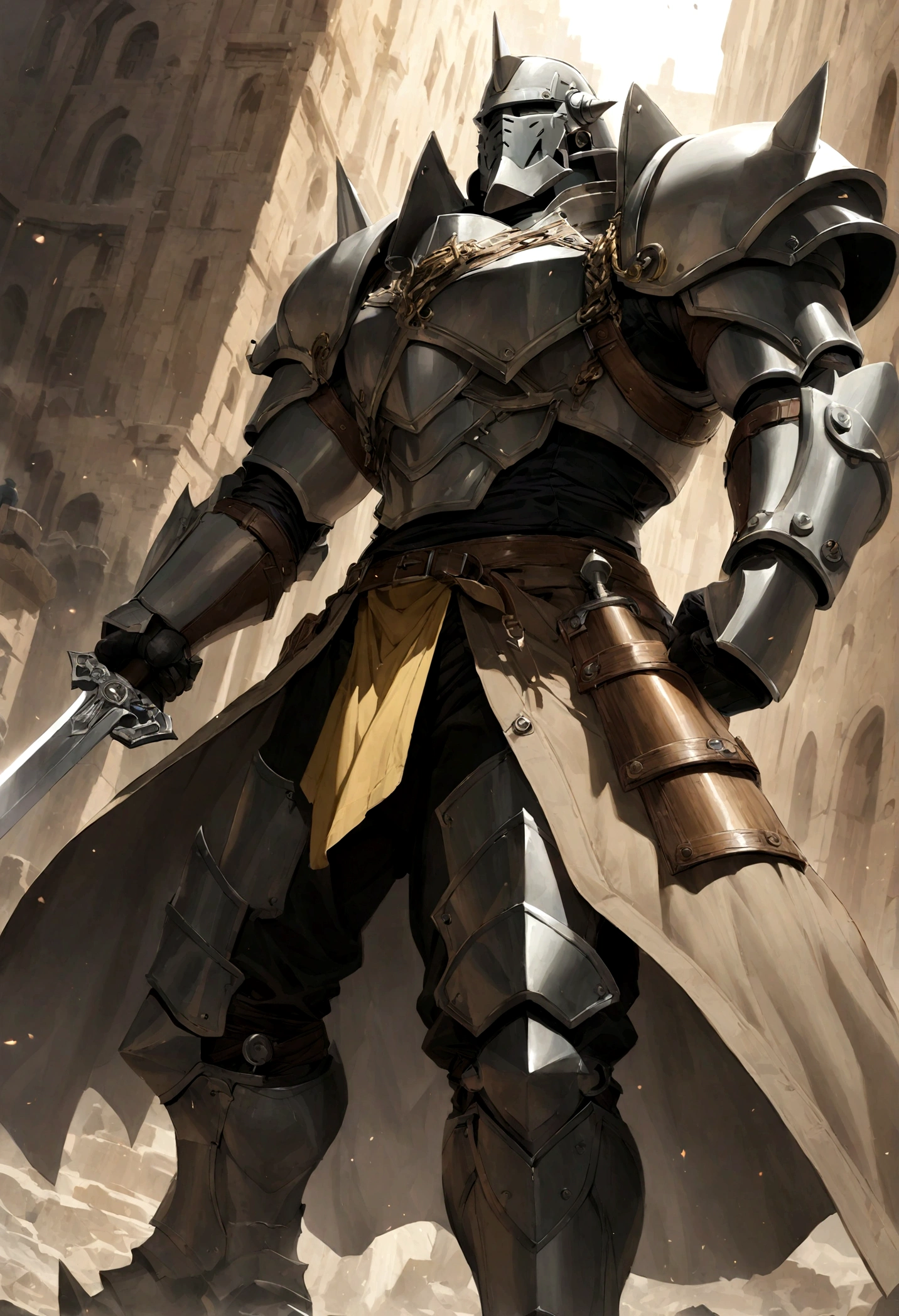 Fullmetal Alchemist，Alphonse Elric，knight，two - handed sword