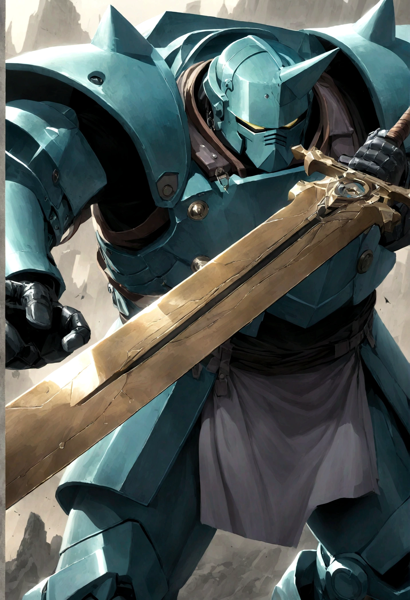 Fullmetal Alchemist，Alphonse Elric，knight，two - handed sword