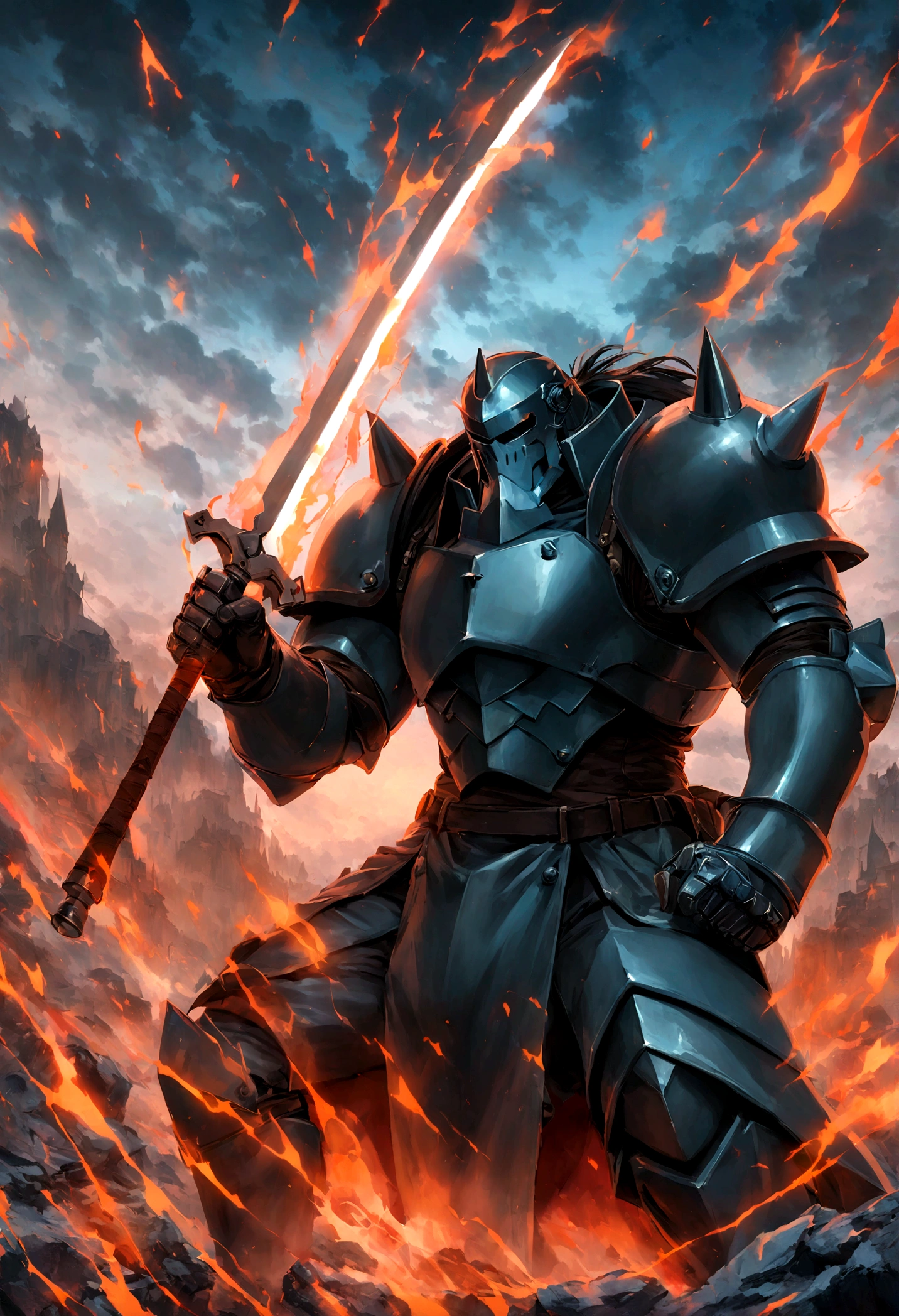 Fullmetal Alchemist，Alphonse Elric，knight，two - handed sword