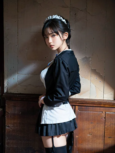 (41k4:1), (aika-sawaguchi:1), masterpiece, best quality, 8k, raw photo, (wearing maid uniform:1.6), top-notch quality, masterpie...