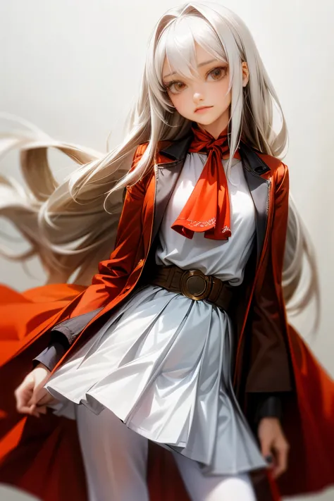 1girl, masterpiece, best quality, highquality, OLGA_MARIE, WHITE_HAIR, ORANGE_EYES, LONG HAIR, hair between eyes, long sleeves, ...