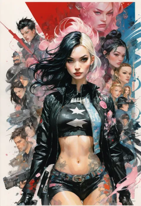 bad Girl, Mean Girl, cool Girl, Man clothing, by Dustin Nguyen, best quality, masterpiece, very aesthetic, perfect composition, ...